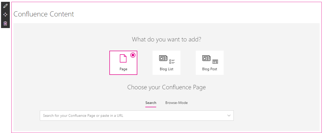 Confluence content options