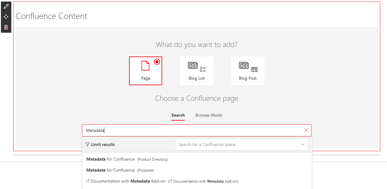 Display of Searchresults